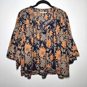 Tularosa Floral Peasant Blouse Bohemian Boho Bell Sleeves Size Small NWOT